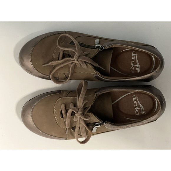 Dansko Size 38 / 7.5 - 8 Brown Leather Sneakers Hiking/walking Comfort Shoes - Picture 6 of 11